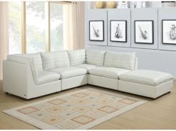 Captiva White Sectional With Ottoman