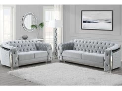 Carlotta Silver Velvet 2 Pcs Set