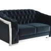 Carlotta Black Velvet Loveseat