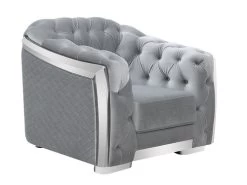 Carlotta Silver Velvet Chair