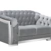 Carlotta Silver Velvet Loveseat 2 Carlotta Silver Velvet Loveseat -Home Furniture U341 SV LS main 1