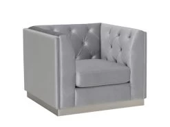 Ambrose Silver Velvet Chair