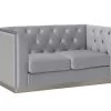 Ambrose Silver Velvet Loveseat 1 Ambrose Silver Velvet Loveseat -Home Furniture U9017 SV LS main 1