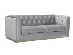 Ambrose Silver Velvet Sofa