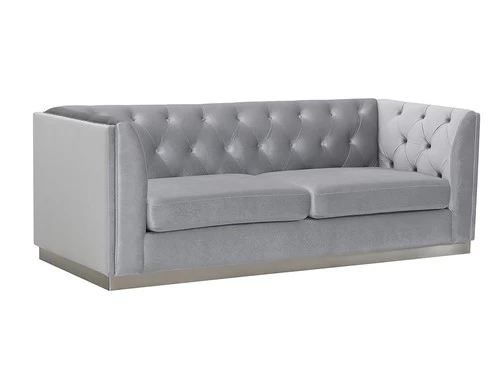 Ambrose Silver Velvet Sofa 3 Ambrose Silver Velvet Sofa