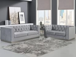 Ambrose Silver Velvet 2 Pcs Set