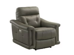 Sammit Grey Leather Power Recliner