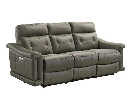 Sammit Grey Leather Power Sofa 3 Sammit Grey Leather Power Sofa