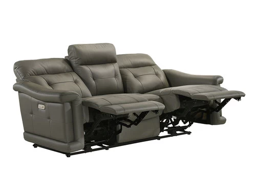 Sammit Grey Leather Power Sofa 4 Sammit Grey Leather Power Sofa - Image 2