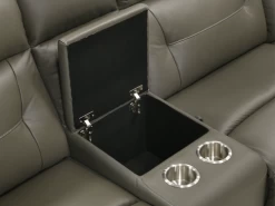 Sammit Grey Leather 2 Power Recliner 6 Pcs Sectional -Home Furniture USI3631 6PCS main 3