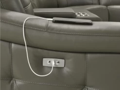 Sammit Grey Leather 2 Power Recliner 6 Pcs Sectional -Home Furniture USI3631 6PCS main 5